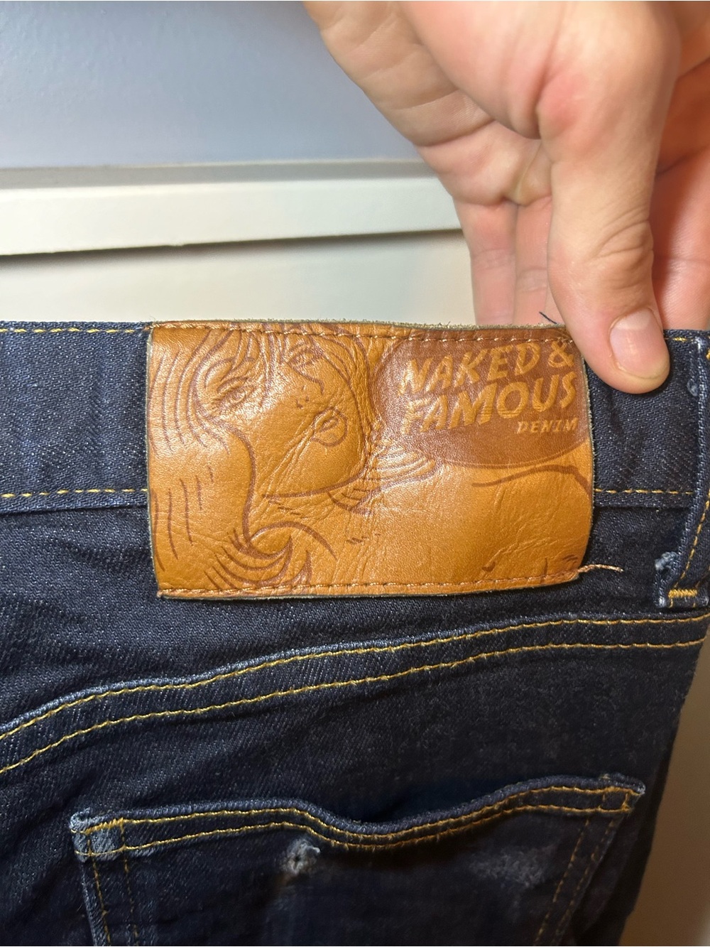 Naked & Famous Deep Indigo Stretch Selvedge Denim jeans - Picture 4 of 13
